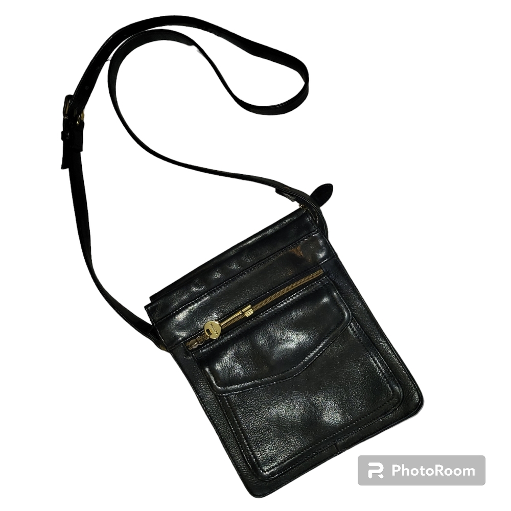 Vintage Fossil Crossbody Purse Black Leather